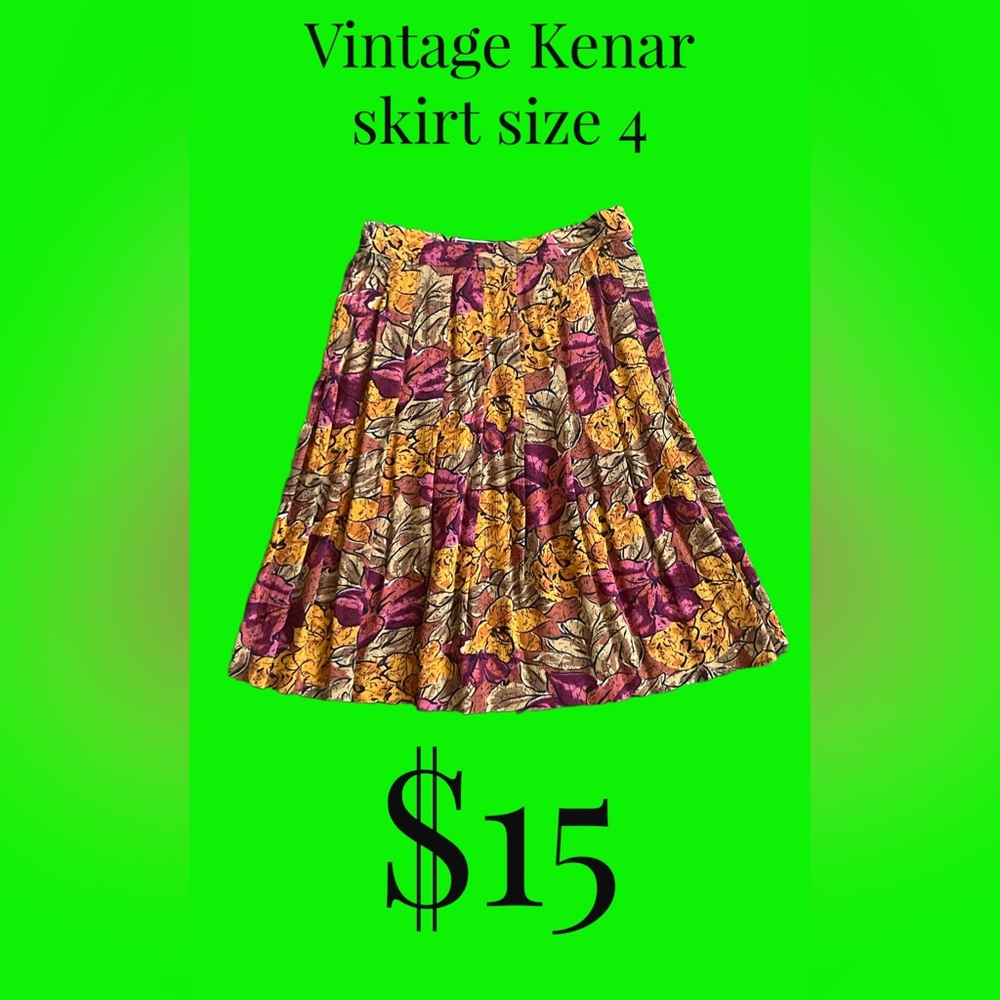 Vintage Kenar flower design skirt size 4, great condition